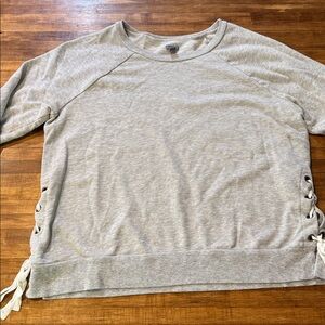 Aerie Lace Up Crew Neck Sweatshirt Sz Med (h1)